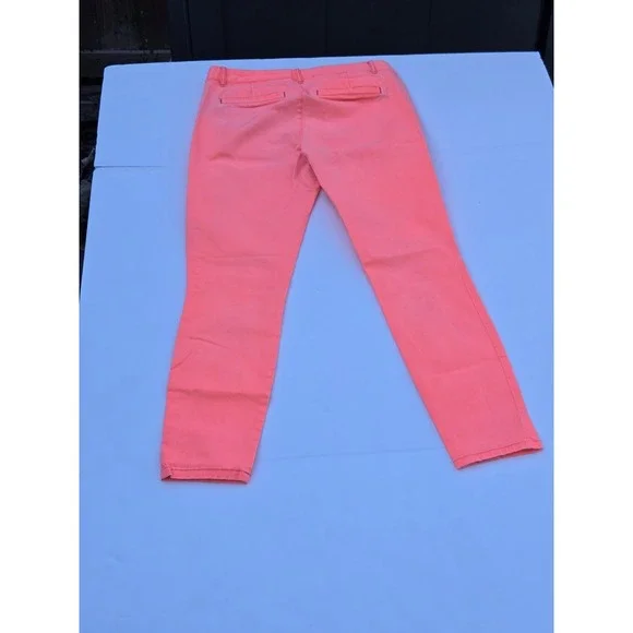 Gap Pants Women's 2 Pink Skinny Ankle Khaki Stretch Cotton Blend Chino Preppy - Picture 2 of 5